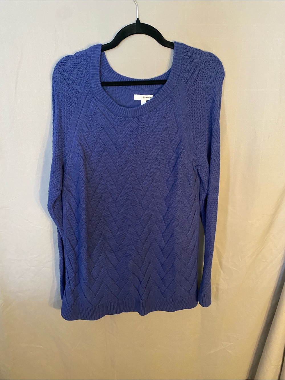 Sonoma Women's Purple Chevron Crew Neck Sweater